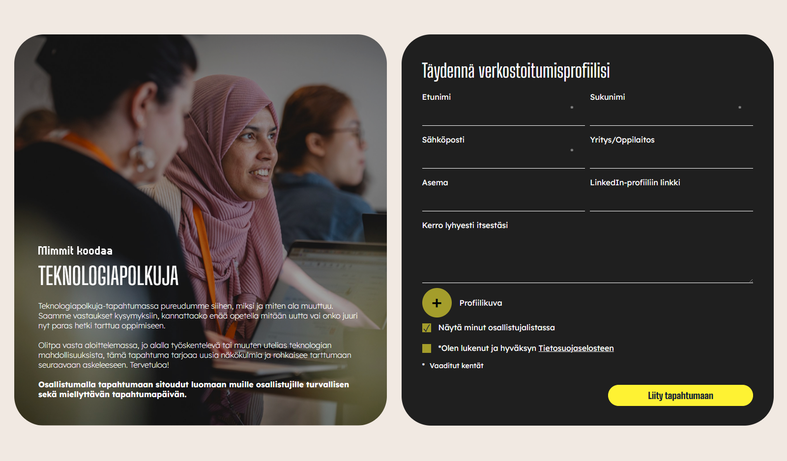 Branded registration pages